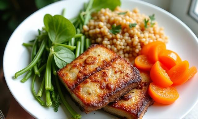 Plato de comida saludable equilibrado